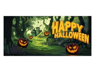 Halloween banner Haunted forest 400 x 180 cm