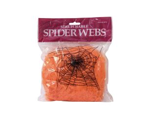 Halloween spinnenweb oranje 100g